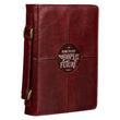 Load image into Gallery viewer, Hope And A Future Chestnut Brown Faux Leather Personalized Bible Cover For Men