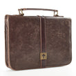 Load image into Gallery viewer, Brown Distressed Faux Leather Bible Cover with Cross Badge
