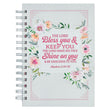 Load image into Gallery viewer, Bless You &amp; Keep You Numbers 6:24-25 White &amp; Pink Floral Wirebound Journal
