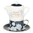 Load image into Gallery viewer, Be Joyful Always 1 Thessalonians 5:16 Tea for One Tea Set
