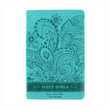 Load image into Gallery viewer, Personalized Custom Text Your Name NIV Bible for Teen Girls Italian Duo-Tone Caribbean Blue
