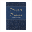 Load image into Gallery viewer, Personalized Custom Text Your Name Prayers and Praises From the Word Gift Book Navy Blue Faux Leather
