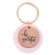 Load image into Gallery viewer, Be Grateful Rose Gold Key Ring with Pink Disc
