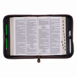 Load image into Gallery viewer, Personalized Bible Cover For Men Two-tone Toffee &amp; Chocolate Brown Do Not Be Afraid Joshua 1:9 Faux Leather
