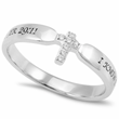 Load image into Gallery viewer, I Know The Thoughts Jeremiah 29:11 Women's Tiny Cross Ring
