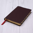 Load image into Gallery viewer, Personalized NIV Thinline Bible Large Print Bonded Leather Thumb Indexed Burgundy Comfort Print
