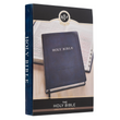 Load image into Gallery viewer, Personalized KJV Holy Bible Thinline Large Print Navy Faux Leather w/Thumb Index King James Version
