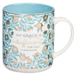 Load image into Gallery viewer, 2 Corinthians 12:9 Sufficient Grace Teal Ceramic Mug
