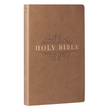 Load image into Gallery viewer, Personalized Custom Text Your Name KJV Budget Gift and Award Faux Leather Tan Softcover Bible King James Version
