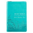 Load image into Gallery viewer, Personalized KJV Zippered Deluxe Gift Bible Thumb Index Faux Leather Turquoise
