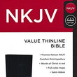 Load image into Gallery viewer, Personalized Custom Text Your Name NKJV Value Thinline Holy Bible Red Letter Edition Navy Blue Leathersoft New King James Version
