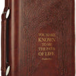 Load image into Gallery viewer, Psalm 16:11 Faux Leather Brown Personalized Bible Cover for Men
