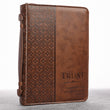 Load image into Gallery viewer, Proverbs: 3:5 Faux Leather Brown Personalized Bible Cover for Women
