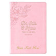 Load image into Gallery viewer, Personalized Journal Be Still &amp; Know Slimline Psalm 46:10 Faux Leather Pink
