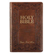 Load image into Gallery viewer, Personalized Custom Text Your Name KJV Deluxe Gift Bible Brown Faux Leather King James Version

