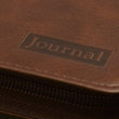 Load image into Gallery viewer, Strong &amp; Courageous  Joshua 1:5-7 Brown Zippered  Journal
