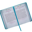 Load image into Gallery viewer, Personalized Devotional He Whispers Your Name Faux Leather Turquoise

