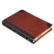 Load image into Gallery viewer, Personalized KJV Holy Bible Thinline Large Print Brown and Caramel Premium Full Grain Leather
