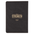 Load image into Gallery viewer, Personalized Journal Custom Text Your Name Best Dad Ever Brown Faux Leather Classic Journal - Psalm 28:7
