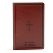 Load image into Gallery viewer, Personalized Custom Text Your Name KJV Large Print Personal Size Reference Bible Brown Leathertouch King James Version
