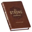Load image into Gallery viewer, Personalized Custom Text Your Name Be Strong and Steadfast Daily Devotional Brown Faux Leather
