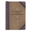 Load image into Gallery viewer, Be Strong &amp; Courageous Joshua 1:9 Two-Tone Brown Faux Leather Journal
