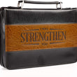 Load image into Gallery viewer, Isaiah 41:10 Faux Leather Two-Tone Tan Personalized Bible Cover for Men
