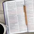 Load image into Gallery viewer, Personalized  KJV Deluxe Gift Bible Purple LeatherTouch Red Letter Smythe Sewn Easy-to-Carry Double Column
