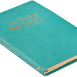 Load image into Gallery viewer, Personalized Planner 2022 Be Still My Soul Teal Faux Leather My Yearly Planner - Psalm 46:10
