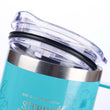 Load image into Gallery viewer, Strength &amp; Dignity Teal Proverbs 31:25 Stainless Steel Mug
