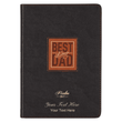 Load image into Gallery viewer, Personalized Journal Custom Text Your Name Best Dad Ever Brown Faux Leather Classic Journal - Psalm 28:7
