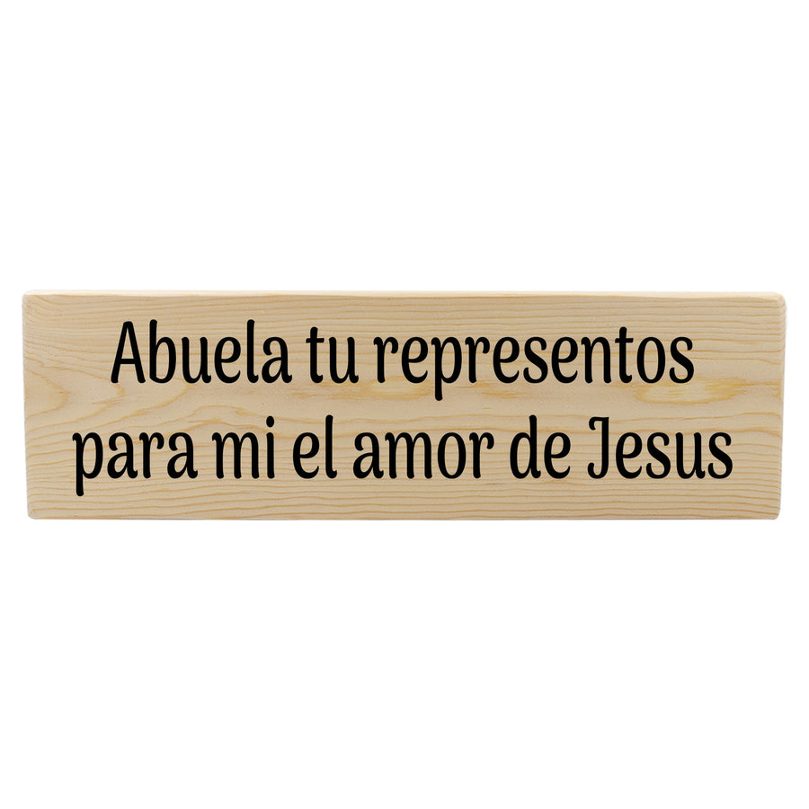 Abuela representos el amor de Jesús Spanish Wood Decor