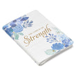 Load image into Gallery viewer, The Lord is my Strength Psalm 28:7 Blue Floral Faux Leather Zipper Journal
