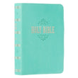 Load image into Gallery viewer, Personalized Custom Text Your Name KJV Holy Bible COMPACT Faux Leather Tiffany Blue King James Version
