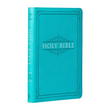 Load image into Gallery viewer, Personalized Custom Text Your Name KJV Holy Bible Gift Edition LuxLeather Turquoise King James Version
