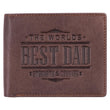 Load image into Gallery viewer, The World's Best Dad Brown Joshua 1:9 Genuine Leather Wallet
