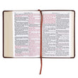 Load image into Gallery viewer, Personalized KJV Brown Faux Leather Small COMPACT Bible w/Ribbon Red Letter

