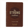 Load image into Gallery viewer, Personalized Custom Text Your Name Be Strong and Steadfast Daily Devotional Brown Faux Leather
