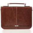 Load image into Gallery viewer, Forro Símil Cuero Placa Fe Café Personalized Bible Cover for Women
